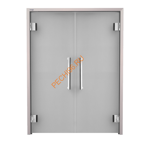 Двери стеклянные двустворчатые Grandis GS 15х20-MG-Н-Br Двери стеклянные двустворчатые Grandis GS 15х20-MG-Н-Br