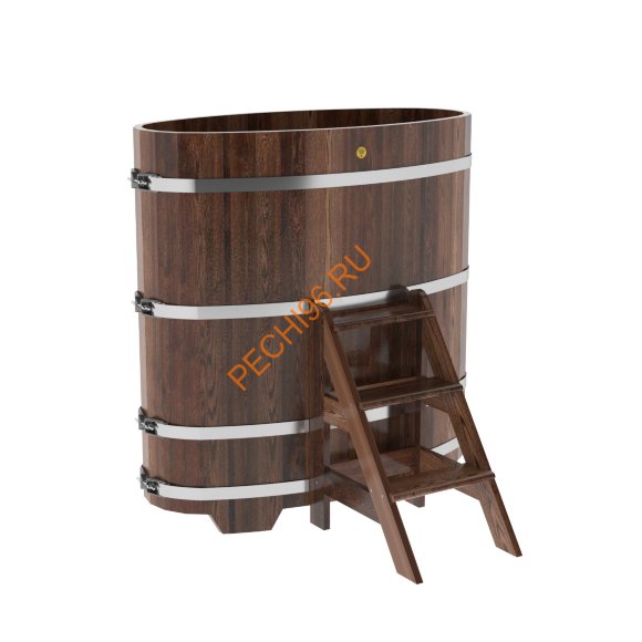 Купель для бани BentWood овальная из морёной лиственницы Премиум, 0,69х1,31 м Купель для бани BentWood овальная из морёной лиственницы Премиум, 0,69х1,31 м