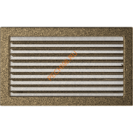 Вентиляционная решетка Kratki 22/37CZX 220х370 мм черная/золото