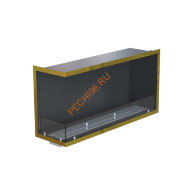 Биокамин угловой 1000х500х300 мм, стекло, рамка латунь Биокамин угловой 1000х500х300 мм, стекло, рамка латунь