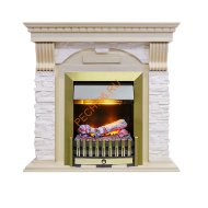 Электрокамин Dimplex Dublin с очагом Danville Antique Brass FB2 слоновая кость