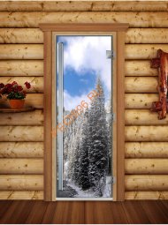 Дверь стеклянная DoorWood «Престиж», 800х2000мм, с фотопечатью «Дальний север» Дверь стеклянная DoorWood «Престиж», 800х2000мм, с фотопечатью «Дальний север»