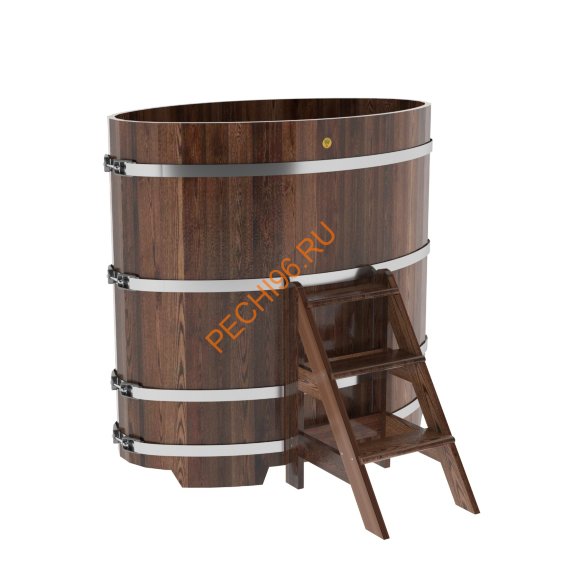 Купель для бани BentWood овальная из морёной лиственницы Премиум, 0,80х1,42 м