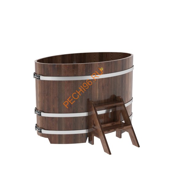 Купель для бани BentWood овальная из морёной лиственницы Премиум, 0,80х1,42 м