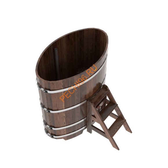 Купель для бани BentWood овальная из морёной лиственницы Премиум, 0,80х1,42 м