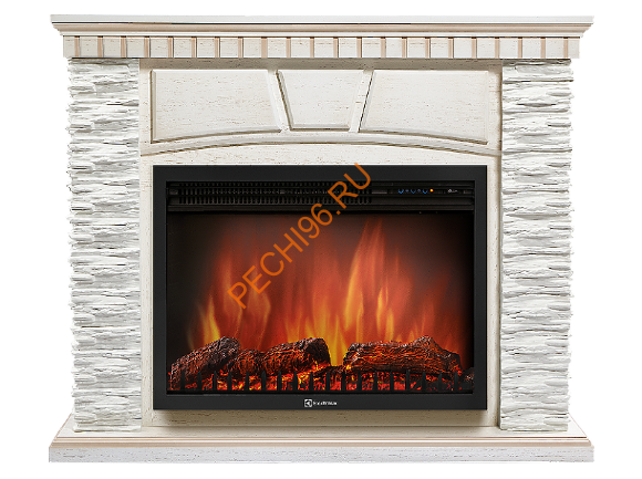 Электрокамин Electrolux EFP/P-3020LS с порталом Firelight Porto 30U угловой, камень белый