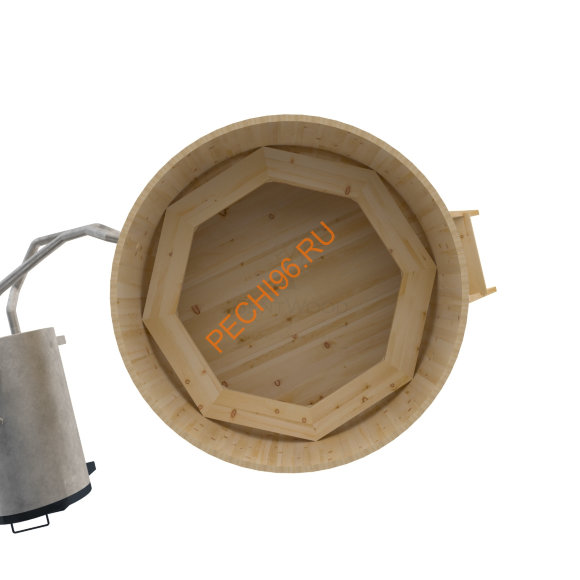 Уличная купель Фурако BentWood из кедра с наружной печью премиум, h 1200мм
