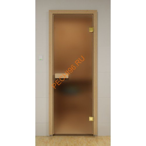 Дверь стеклянная SAUNA MARKET «бронза матовая» коробка осина Дверь стеклянная SAUNA MARKET «бронза матовая» коробка осина