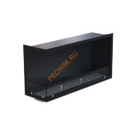 Биокамин угловой 1300х500х300 мм, стекло тонированное