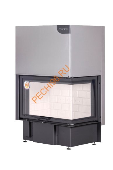 Каминная угловая топка Экокамин ДЕЛЬТА 800 R два стекла, правая