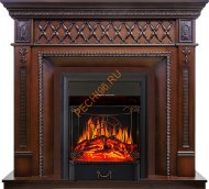 Электрокамин Royal Flame Alexandria махагон коричневый антик с очагом Majestic FX Электрокамин Royal Flame Alexandria махагон коричневый антик с очагом Majestic FX