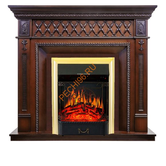 Электрокамин Royal Flame Alexandria махагон коричневый антик с очагом Majestic FX Электрокамин Royal Flame Alexandria махагон коричневый антик с очагом Majestic FX