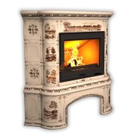 Печь-камин КимрПечь Прованс угловой Деревня с дровником Печь-камин КимрПечь Прованс угловой Деревня с дровником