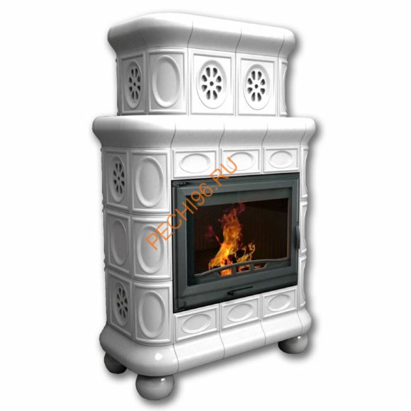 Печь-камин КимрПечь Медальон пристенный двухъярусный Белый Печь-камин КимрПечь Медальон пристенный двухъярусный Белый