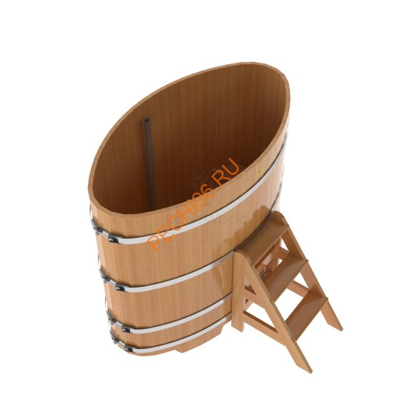 Купель для бани BentWood овальная из лиственницы Премиум, 0,92х1,66 м