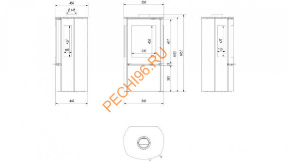 Печь-камин Kratki FALCON VIEW Печь-камин Kratki FALCON VIEW