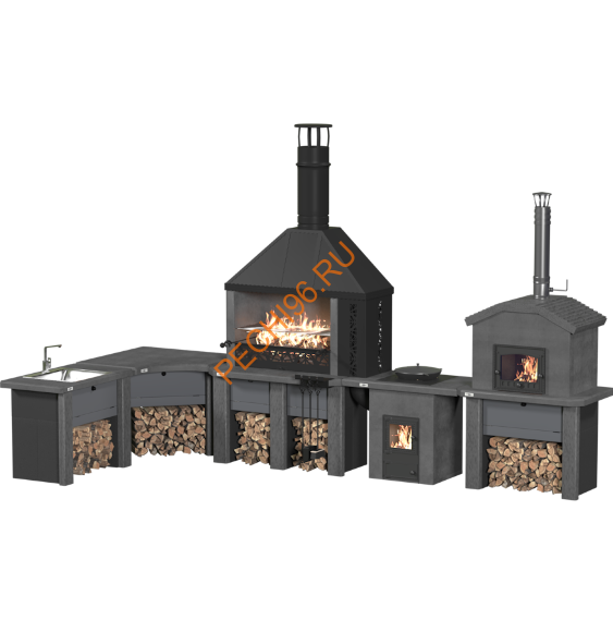Стол-мойка Барбекю центр Боярыня Графит