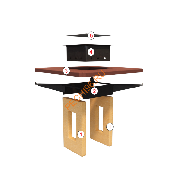 Квадратный стол-гриль Барбекю центр Барон