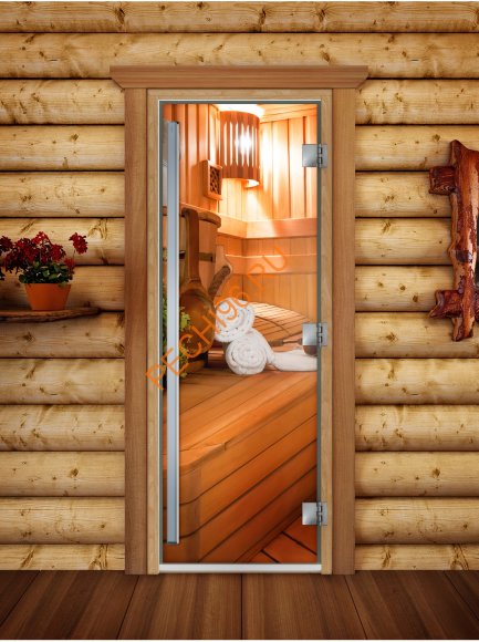 Дверь стеклянная DoorWood «Престиж», 700х1900мм, с фотопечатью «Райское место»