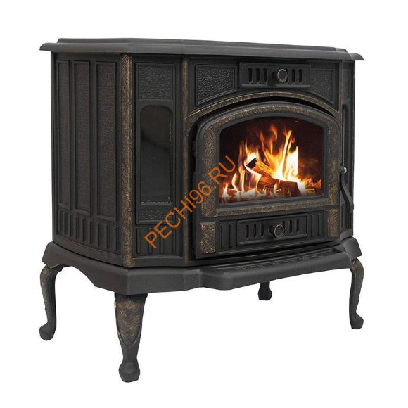 Печь-камин чугунная отопительно-варочная Сибирь 10 на ножках
