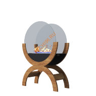 Биокамин Русский огонь Санрайз макс напольный дерево