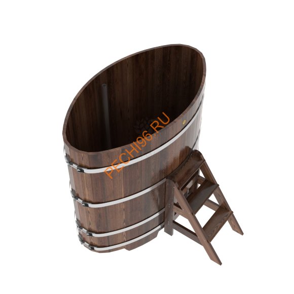 Купель для бани BentWood овальная из морёной лиственницы Премиум, 0,92х1,66 м