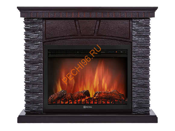 Электрокамин Electrolux EFP/P-3020LS с порталом Firelight Porto 30U угловой, камень черный