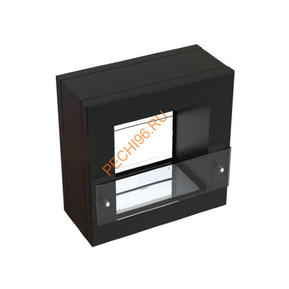 Биокамин Cube Black, прозрачное стекло