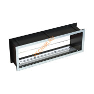 Биокамин сквозной 1600х500х300 мм, стекло тонированное, рамки нержавейка