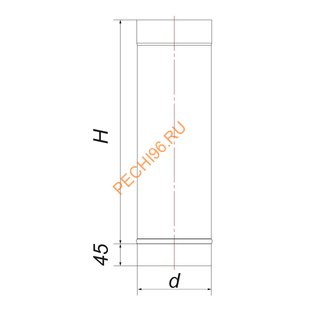 Труба ВУЛКАН VBR 1 м, D115 мм, нерж 0.8, черная Труба ВУЛКАН VBR 1 м, D115 мм, нерж 0.8, черная