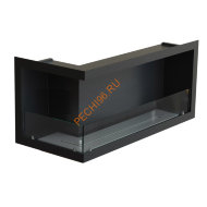 Биокамин угловой 500х1200х520 мм, стекло тонированное