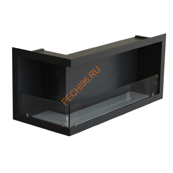 Биокамин угловой 500х1200х520 мм, стекло тонированное