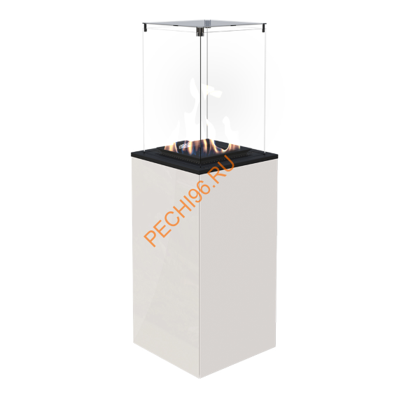 Камин уличный газовый Kratki PATIO/M/G31/37MBAR/B, белое стекло