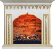 Электрокамин Dimplex Abu-Dabi с очагом Cassette 600 NH белый дуб патина золото Электрокамин Dimplex Abu-Dabi с очагом Cassette 600 NH белый дуб патина золото