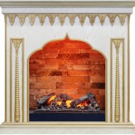 Электрокамин Dimplex Abu-Dabi с очагом Cassette 600 NH белый дуб патина золото