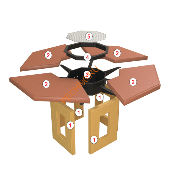 Стол-гриль Барбекю центр Виконт песочный