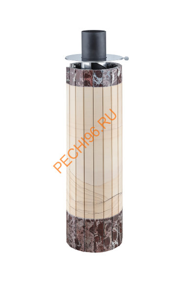 Дымоход - конвектор Ферингер Окаменевшее дерево перенесённый рисунок+Россо Леванте