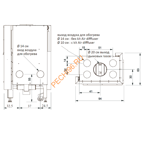 Каминная топка EdilKamin WINDO2 75 Каминная топка EdilKamin WINDO2 75