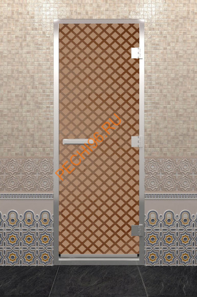 Дверь стеклянная DoorWood Хамам «Мираж» бронза матовая, 1900х700 мм