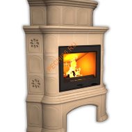 Печь-камин КимрПечь Прованс угловой двухъярусный Ваниль с дровником