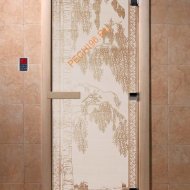 Дверь стеклянная DoorWood «Березка сатин», 1900х800 мм