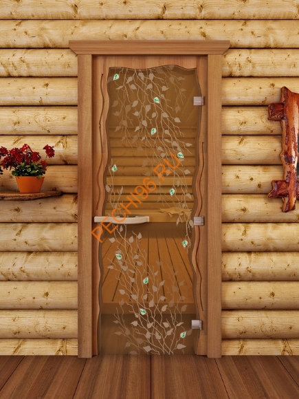 Дверь стеклянная ALDO КРУИЗ «Береза» коробка бук