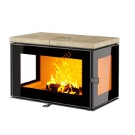 Печь-камин АСТОВ КУБ 3С 800 Крема беж