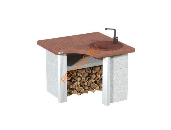 Стол-мойка Барбекю центр Боярыня угловой Кантри