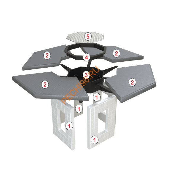 Стол-гриль Барбекю центр Виконт белый