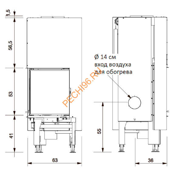 Каминная топка EdilKamin WINDO2 95