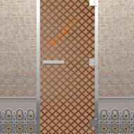 Дверь стеклянная DoorWood Хамам «Мираж» бронза матовая, 2000х800 мм