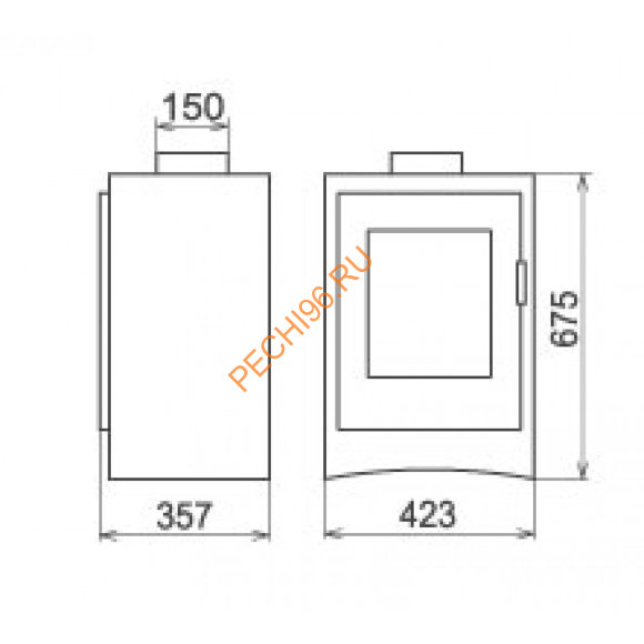 Стальная печь-камин Thorma SKAL II черная