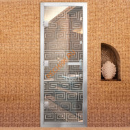 Дверь в хамам стеклянная Арта Престиж Арт 60G Этно, коробка алюминий с порогом