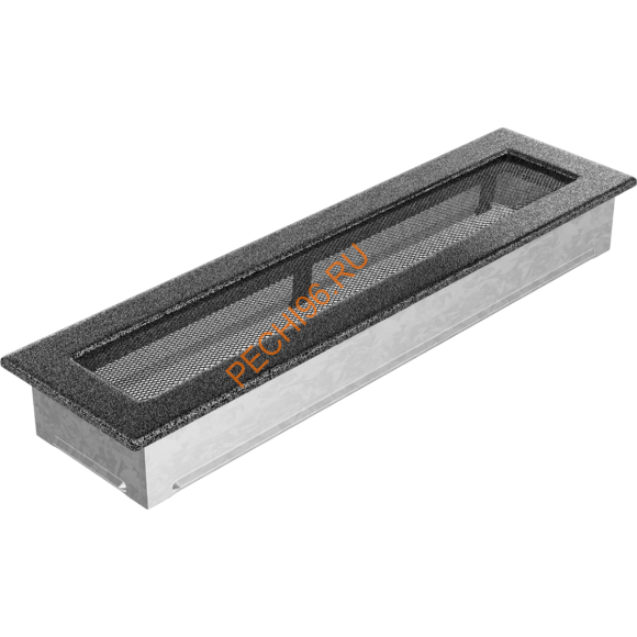 Вентиляционная решетка Kratki 42CS 110х420 мм черная/серебро Вентиляционная решетка Kratki 42CS 110х420 мм черная/серебро